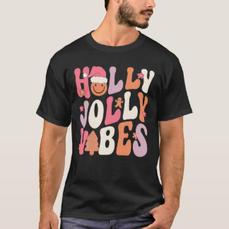 Groovy Holly Xmas Jolly Vibes Weihnachtskostüm T-Shirt