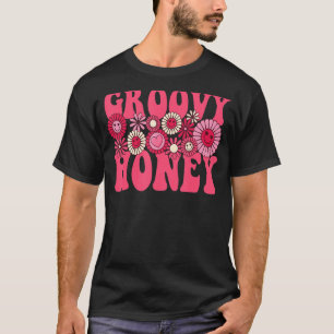 Groovy Honey Retro Happy Valentine's Day Blume He T-Shirt