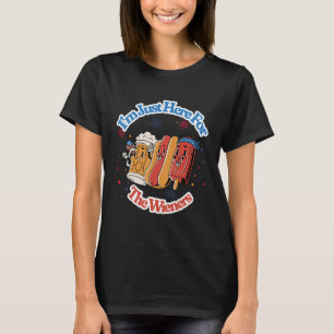 Groovy Hot Dog Ich bin nur wegen der Würstchen hie T-Shirt