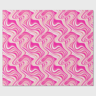 Groovy Hot Pink Waves, Pink Marble Wirbel Geschenkpapier