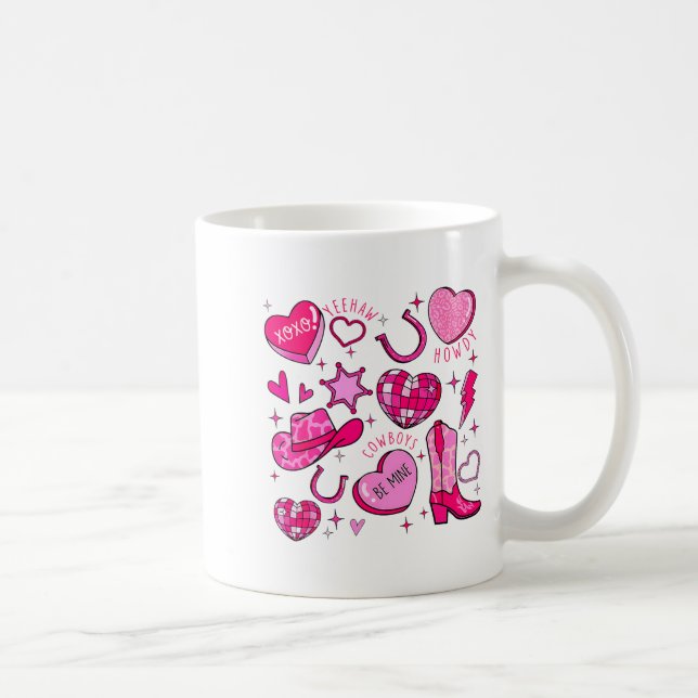 Groovy Howdy Valentine Western Valentines Day Cowb Kaffeetasse (Rechts)
