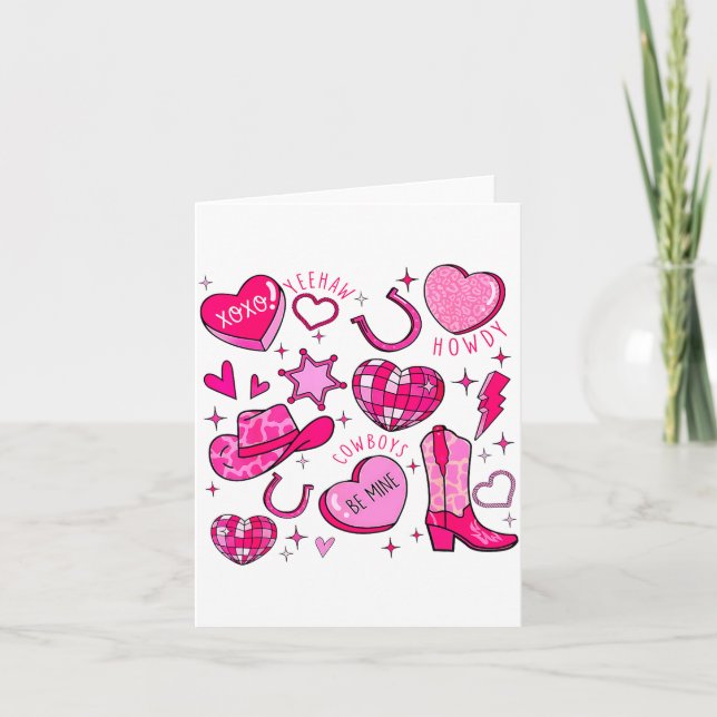 Groovy Howdy Valentine Western Valentines Day Cowb Karte (Vorderseite)