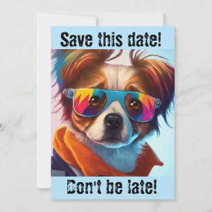 Groovy Hund mit Sonnenbrille Einladung