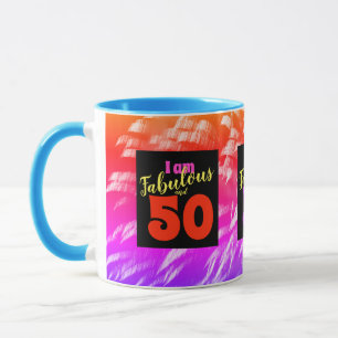 Groovy "I am" Fabulous und 50 bunte Feuerwerke Tasse