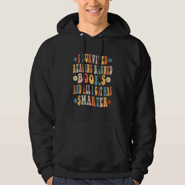 Groovy I Survived Reading Banned Books Book  Booka Hoodie (Vorderseite)