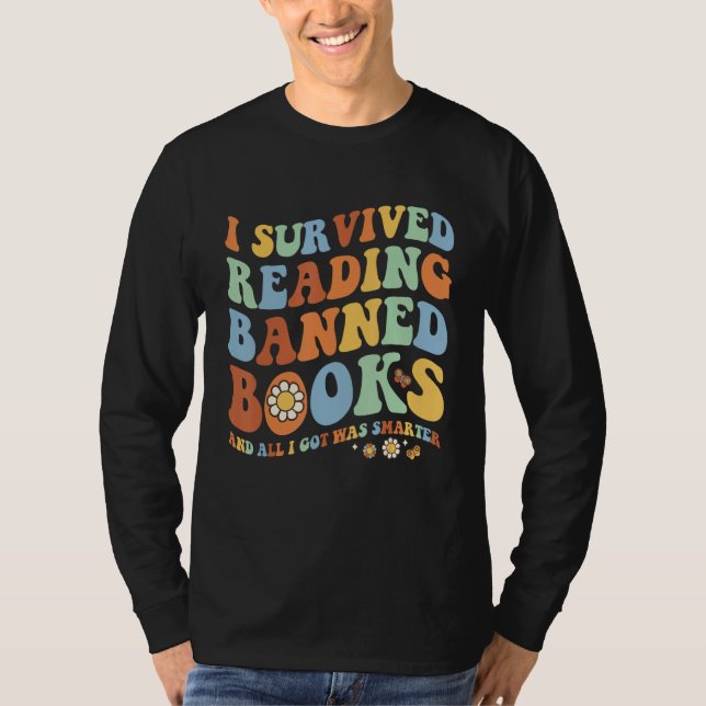 Groovy I Survived Reading Banned Books Book  Booka T-Shirt (Vorderseite)