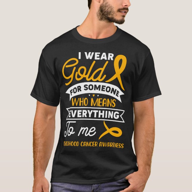 Groovy I trägt Gold für das Bewusstsein für Krebs  T-Shirt (Vorderseite)