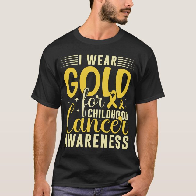 Groovy I trägt Gold für das Bewusstsein für Krebs  T-Shirt (Vorderseite)