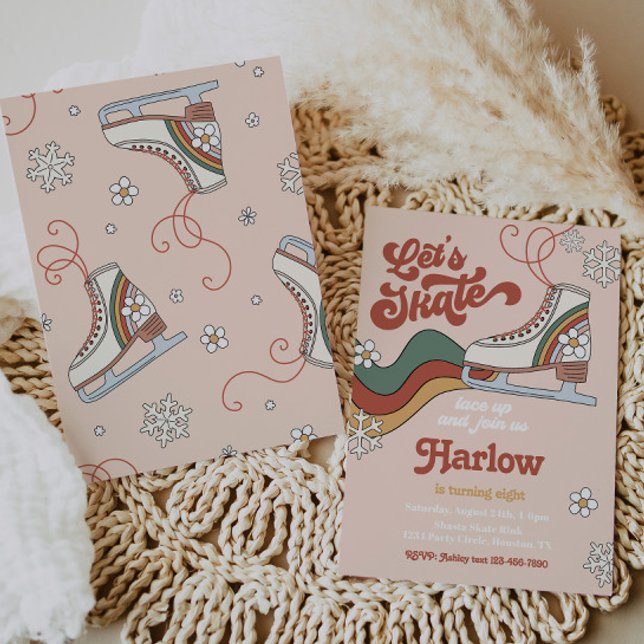 Groovy Ice Skaten zum Geburtstag Einladung | Eis-S (Von Creator hochgeladen)