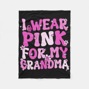 Groovy ich trage Rosa für mein Oma Brustkrebs Aw Fleecedecke