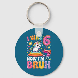 Groovy ich war 6 jetzt bin ich 7 Lustig 6 7 Sechs  Schlüsselanhänger