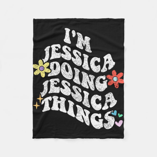 Groovy Im Jessica Doing Jessica Things Funny Mothe Fleecedecke (Vorderseite)