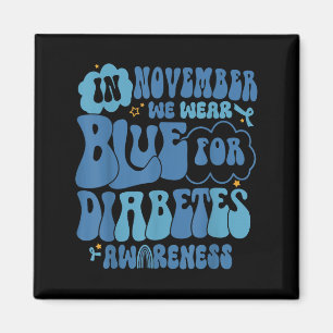 Groovy im November tragen wir blaues Diabetes-Bewu Magnet
