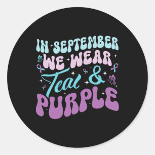 Groovy im September tragen wir Aquamarinen und Lil Runder Aufkleber