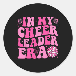 Groovy in meiner Cheerleader-Ära Cheerleading Frau Runder Aufkleber