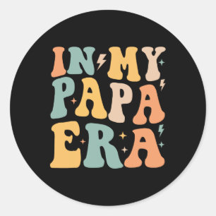 Groovy in meiner Papa-Ära Vatertag Runder Aufkleber