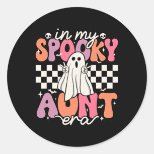 Groovy in meiner Spooky Tante Era Retro Tante Hall Runder Aufkleber