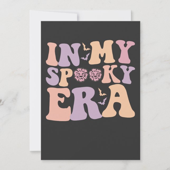 Groovy in meiner spöttischen Ära Halloween Ghost R Einladung (Vorderseite)