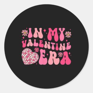 Groovy in meiner Valentins-Era Disco Byll Herz Val Runder Aufkleber