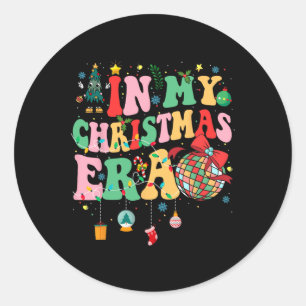 Groovy in meiner Weihnachtszeit Familie Matching M Runder Aufkleber