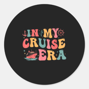 Groovy in my Cruise Era Family Cruise Crew Funny C Runder Aufkleber