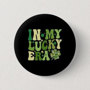 Groovy in My Lucky Era St Patrick's Day Kleeblatt Button