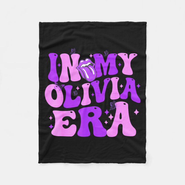 Groovy In My Olivia Era For Men Women Kids Funny S Fleecedecke (Vorderseite)