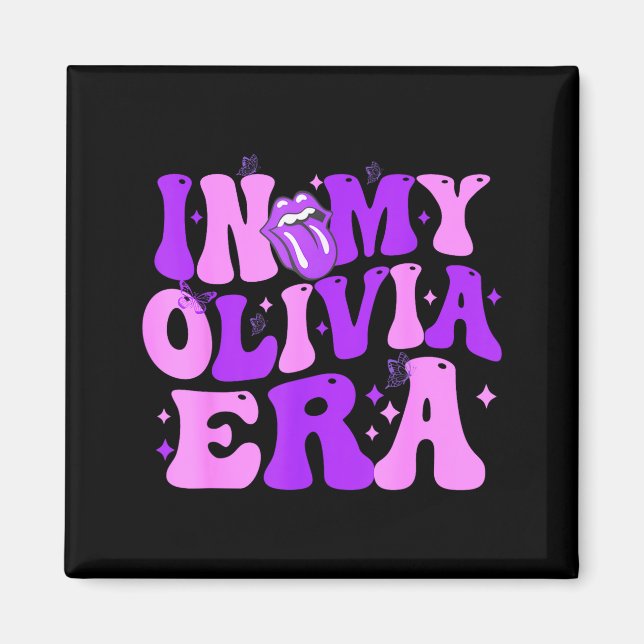 Groovy In My Olivia Era For Men Women Kids Funny S Magnet (Vorne)
