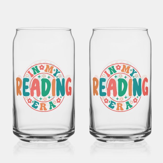Groovy "In My Reading Era" Wavy Font Graphic Dosenglas (Vorderseite)