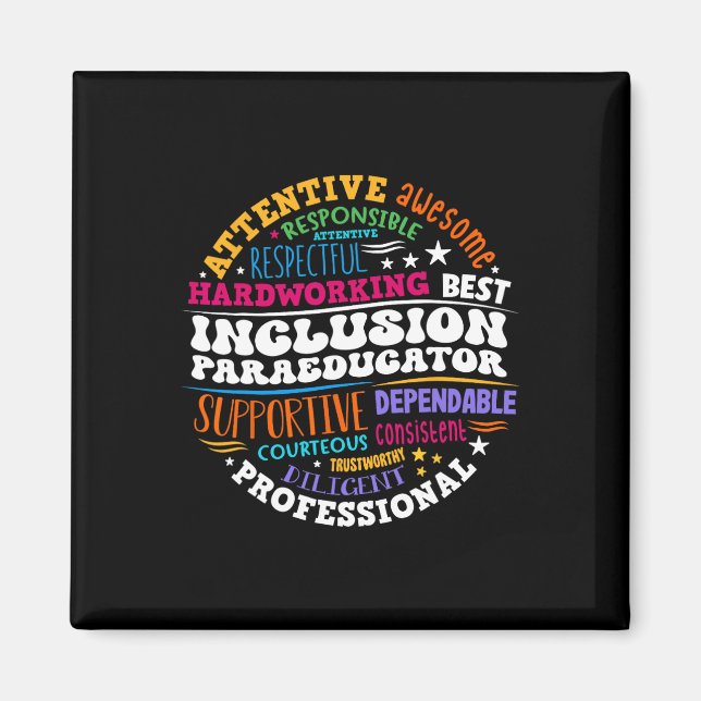 Groovy Inclusion Paraeducator - Besondere Bildung Magnet (Vorne)