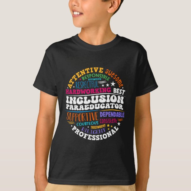 Groovy Inclusion Paraeducator - Besondere Bildung T-Shirt (Vorderseite)