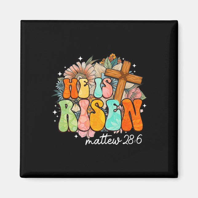 Groovy ist Risen Cross Jesus Religious Oster Ch Magnet (Vorne)