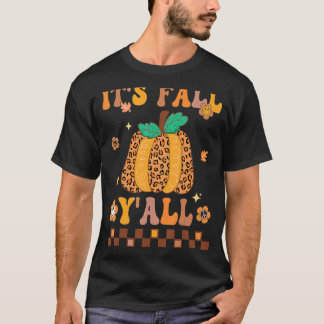Groovy It's Fall Y'all Leopard Pumpkin Herbst als T-Shirt