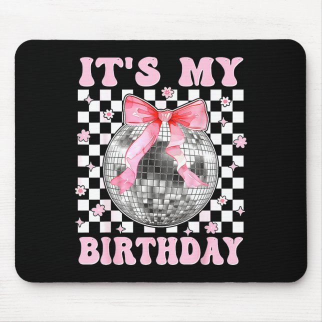 Groovy It's My Birthday Teens Girls Disco Ball Coq Mousepad (Vorne)