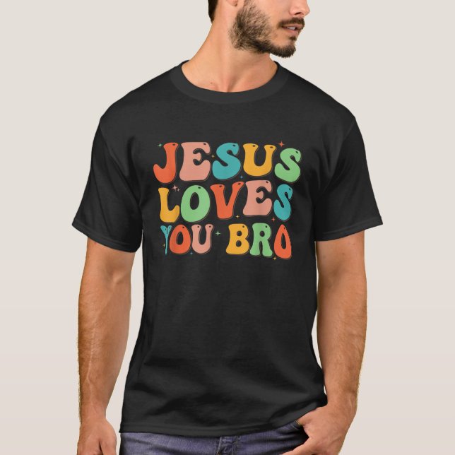 Groovy Jesus Lieben Bro Christlich Men Boy Funny T-Shirt (Vorderseite)