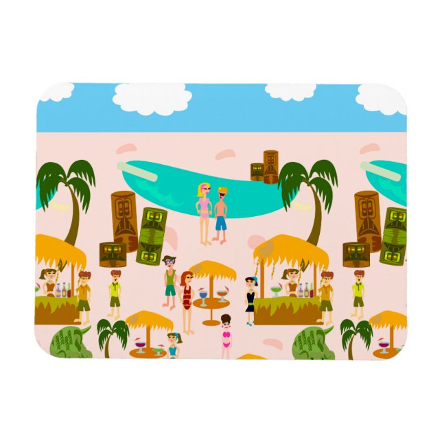 Groovy Jet Set Pool Party Magnet (Horizontal)