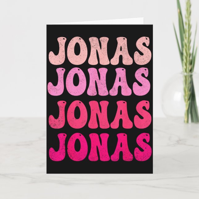 Groovy Jonas First Name D I Love Jonas Tees Meme  Karte (Vorderseite)