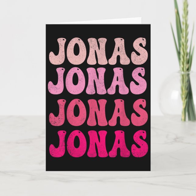 Groovy Jonas First Name D I Love Jonas Tees Meme  Karte (Vorderseite)