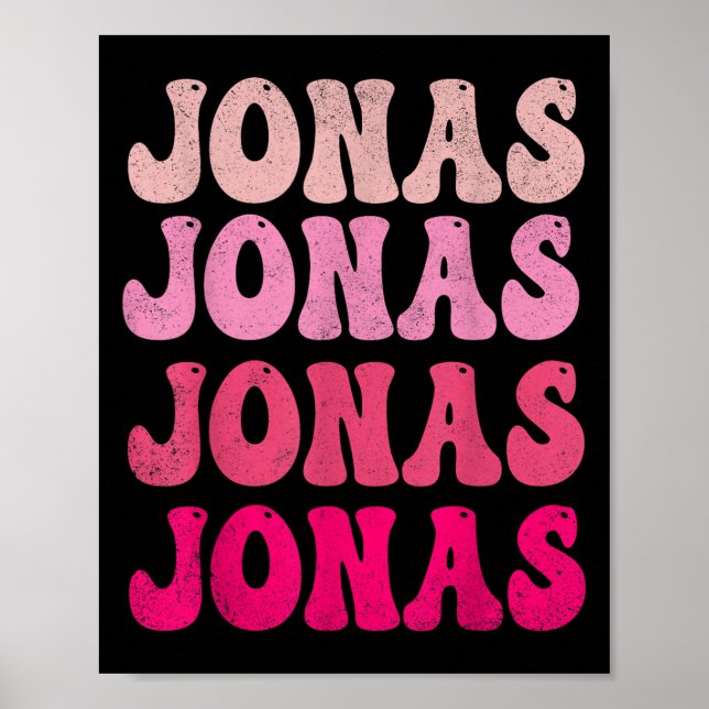 Groovy Jonas Vorname D I Love Jonas Tees Meme  Poster (Vorne)