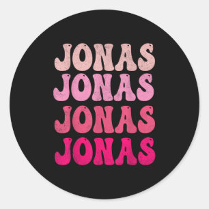 Groovy Jonas Vorname D I Love Jonas Tees Meme  Runder Aufkleber