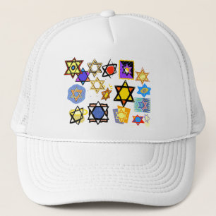 Groovy jüdische Sterne Happy Hannukah! Truckerkappe