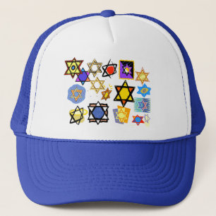 Groovy jüdische Sterne Happy Hannukah! Truckerkappe