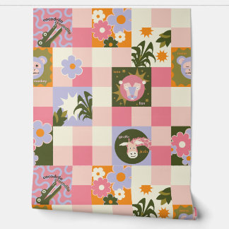 Groovy Jungle Nursery Tiled Tapete