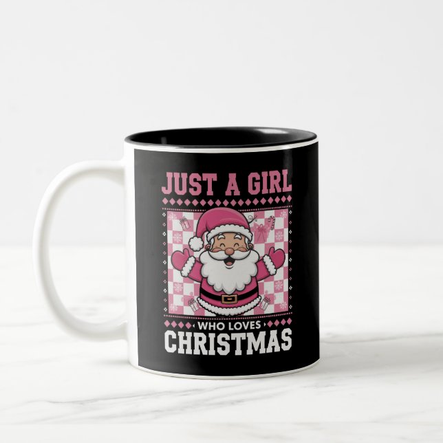 Groovy Just A Girl, die Weihnachten Weihnachten We Zweifarbige Tasse (Links)