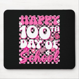 Groovy Kariert Glückliches 100. Schultag Mädchen K Mousepad