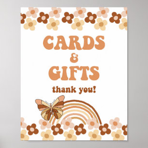 Groovy Karten & Geschenke Dusch-Schild Hippie Retr Poster