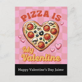 Groovy Käse Pizza Mein Valentinstag Postkarte