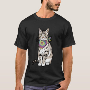 Groovy-Katze mit Retro-Sonnenbrille und Bandana T-Shirt