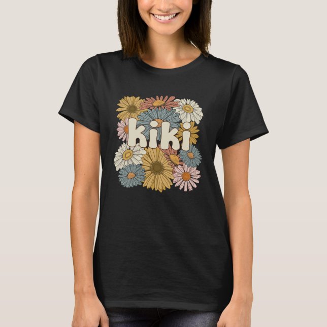 Groovy Kiki Grandmother Flowers Kiki Grandma T-Shirt (Vorderseite)