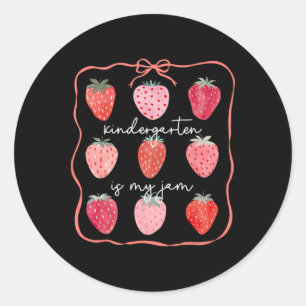 Groovy Kindergarten ist mein Ding Strawberry Kinde Runder Aufkleber